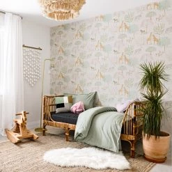 York Wallcovering Nursery Animal Safari Wallpaper