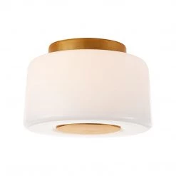Visual Comfort Acme Small Flush Mount Ceiling Light - Soft Brass