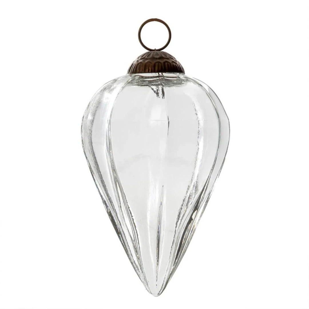 Indaba Home + Lifestyle Coastal Cone Clear Ornament 6 Indaba Home + Lifestyle Coastal Cone Clear Ornament