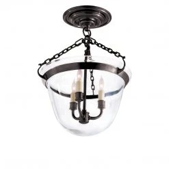 Visual Comfort Country Semi-Flush Bell Jar Lantern Lighting