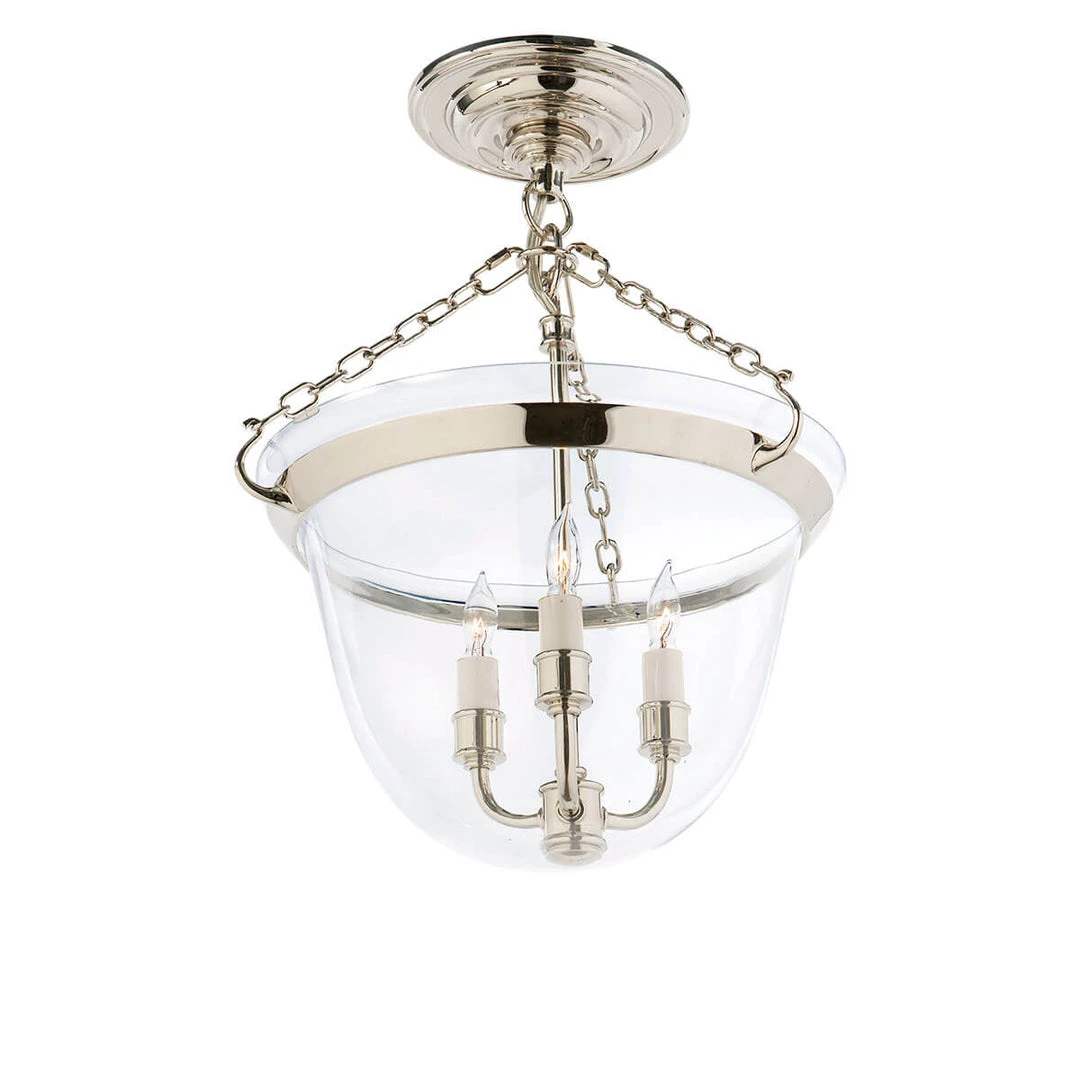 Visual Comfort Country Semi-Flush Bell Jar Lantern Lighting 6 Visual Comfort Country Semi-Flush Bell Jar Lantern Lighting
