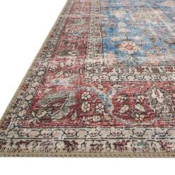 Loloi Rugs Loren Blue / Brick Rug DINING ROOM 10 Loloi Rugs Loren Blue / Brick Rug DINING ROOM