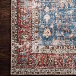 Loloi Rugs Loren Blue / Brick Rug DINING ROOM 9 Loloi Rugs Loren Blue / Brick Rug DINING ROOM