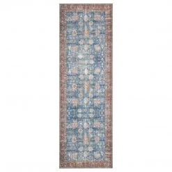 Loloi Rugs Loren Blue / Brick Rug DINING ROOM 11 Loloi Rugs Loren Blue / Brick Rug DINING ROOM