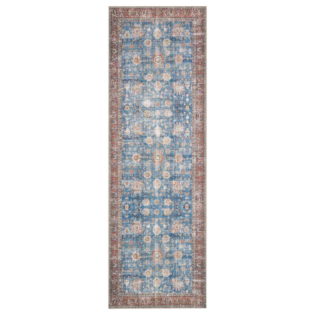 Loloi Rugs Loren Blue / Brick Rug DINING ROOM 7 Loloi Rugs Loren Blue / Brick Rug DINING ROOM