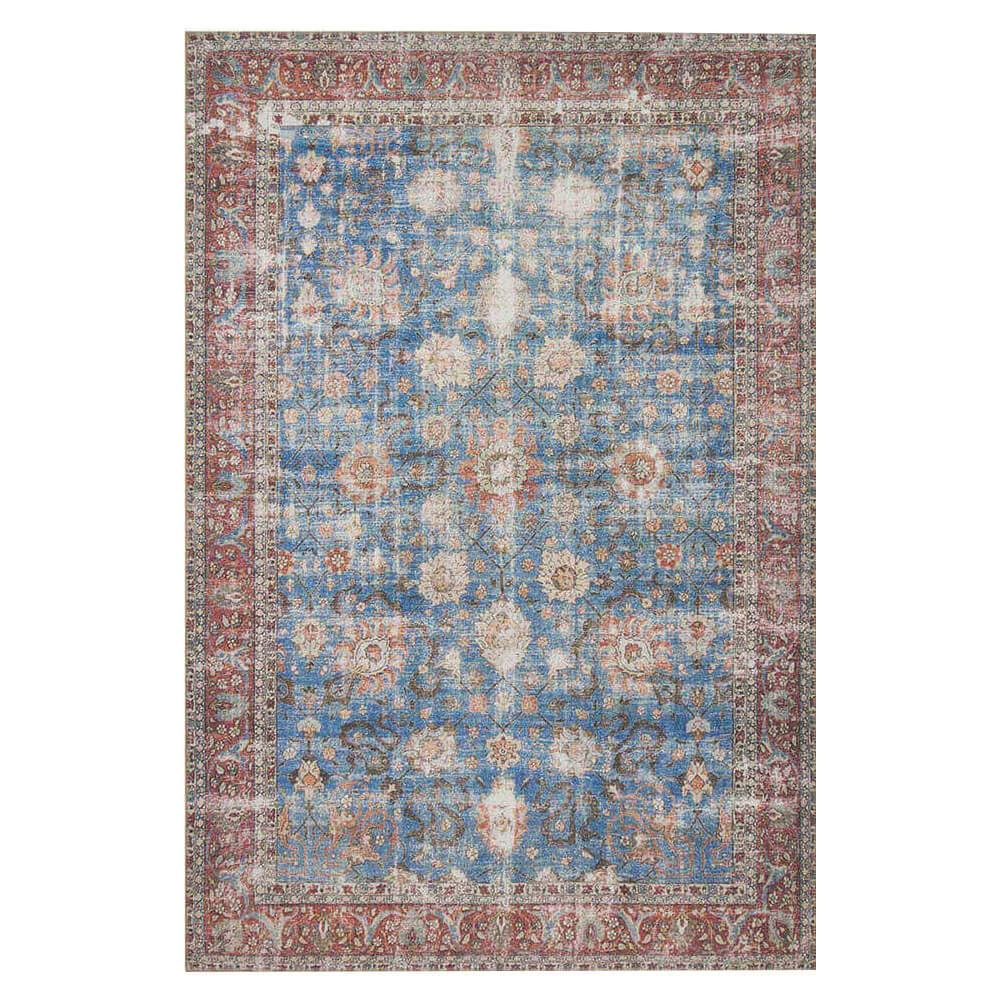 Loloi Rugs Loren Blue / Brick Rug DINING ROOM 3 Loloi Rugs Loren Blue / Brick Rug DINING ROOM