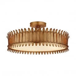 Visual Comfort Leslie Semi Flush - Gilded Iron