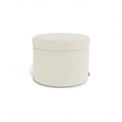 Monte Designs Round Storage Ottoman - Faux Sheepskin